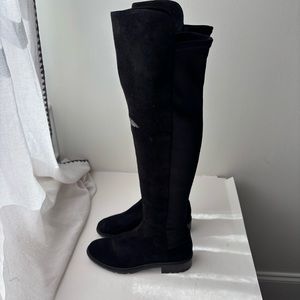 Stuart Weitzman Reserve Stretch‎ Black Suede Over The Knee Boots Sz 4